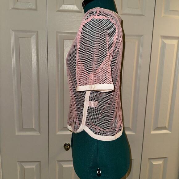 Pink Mesh Short Sleeve Top - Picture 2 of 9